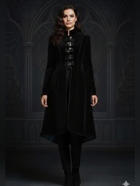 Velvet Corset Dress Coat Jacket Goth Punk Alternative